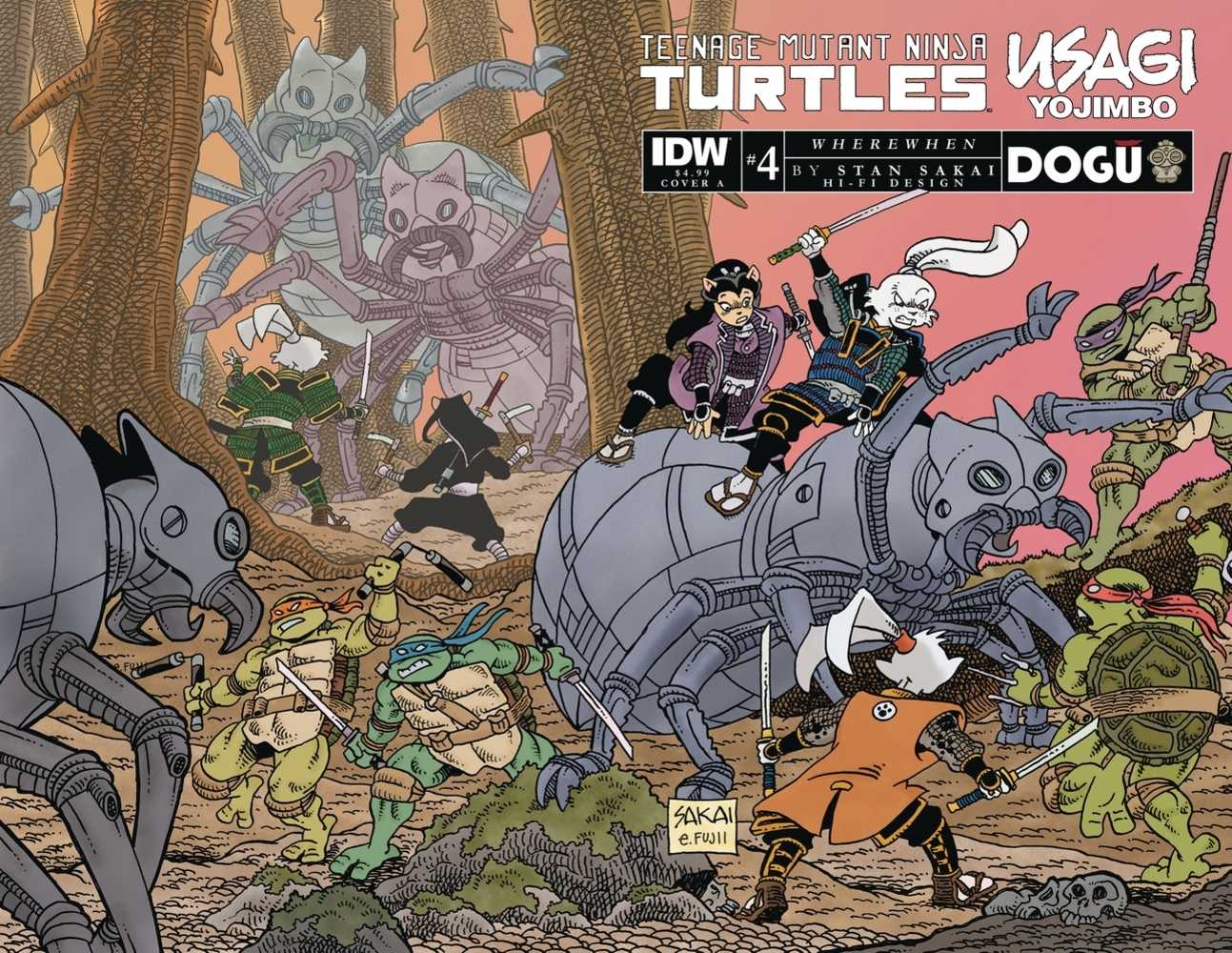 Teenage Mutant Ninja Turtles/Usagi Yojimbo: Wherewhen #4 Cover A (Sakai)